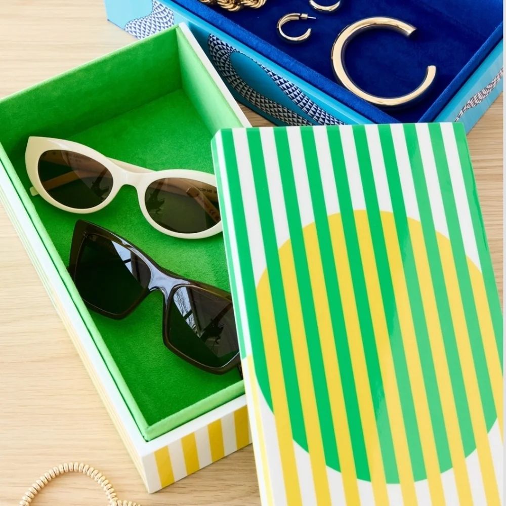 JONATHAN ADLER Eden Lacquer Box, Color Blue, Retail Price $325.00 USD